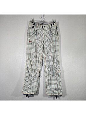 Turbine Boardwear E408 Ski Snow Pants Youth Girl Small Plaid Pockets Outdoor